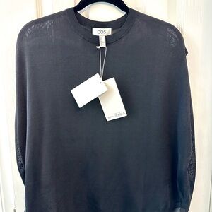 COS // Black Semi Sheer Sleeveless Knit Top